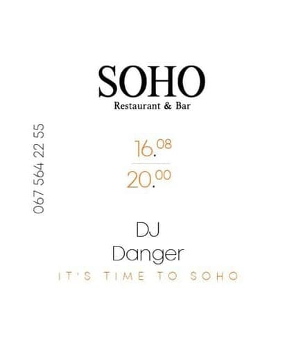 Пятница с DJ Danger Днепр, 16.08.2019, цена, фото, купить билет. Афиша Днепра