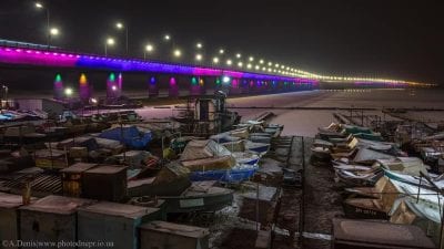 В сети показали как выглядит Кайдакский мост ночью (Фото). Афиша Днепра