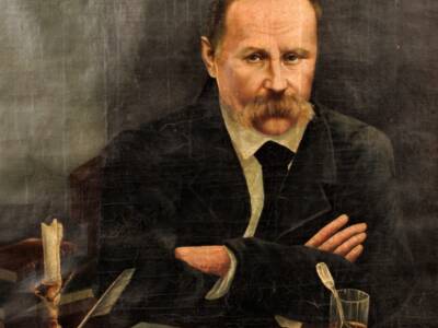 Михаил Мельник показал портрет Т.Г. Шевченко, выполненный художником без рук. Афиша Днепра