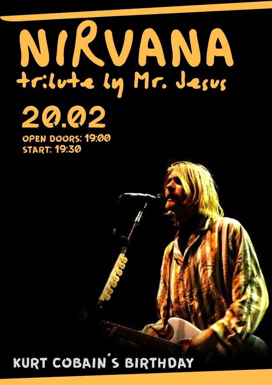 Nirvana tribute by Mr.Jesus Днепр, 20.02.2021, купить билеты. Афиша Днепра